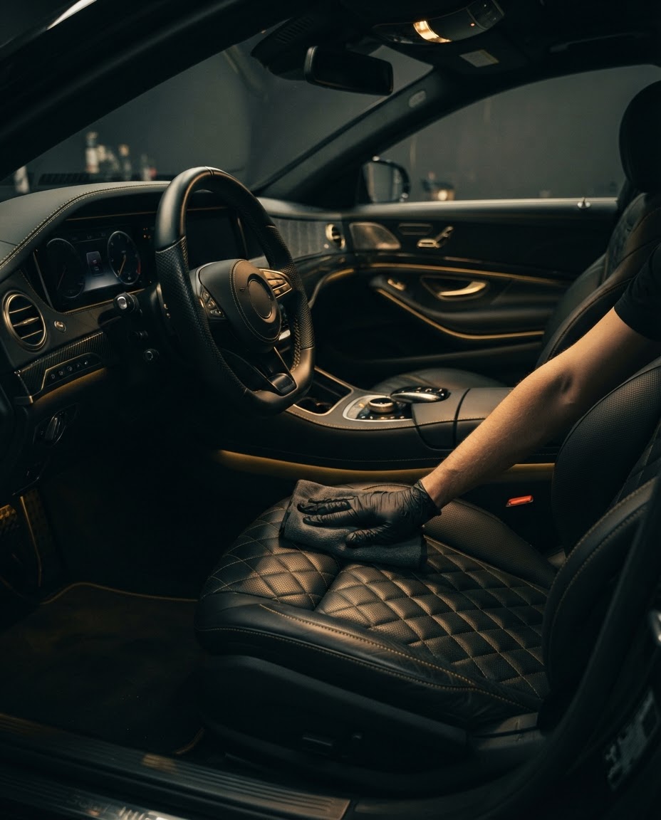 Luxury vehicle interior detailing