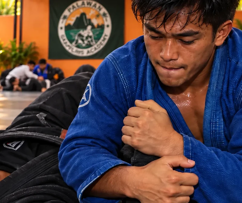 Coach Ray Clark training in the Gi