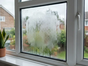 The failed unit — replacement sealed glass units supplied and fitted by Luminous Glazing