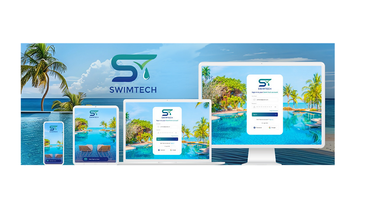 SwimTech running on phone, tablet, laptop and desktop