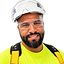 Epoxy flooring support specialist wearing safety gear