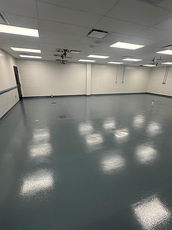 Commercial grey epoxy floor