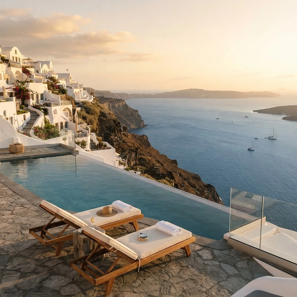 Infinity pool overlooking the Aegean Sea