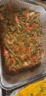 Seasoned string beans with peppers and onions