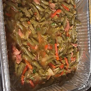 Seasoned string beans with peppers and onions