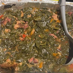 Slow-braised collard greens