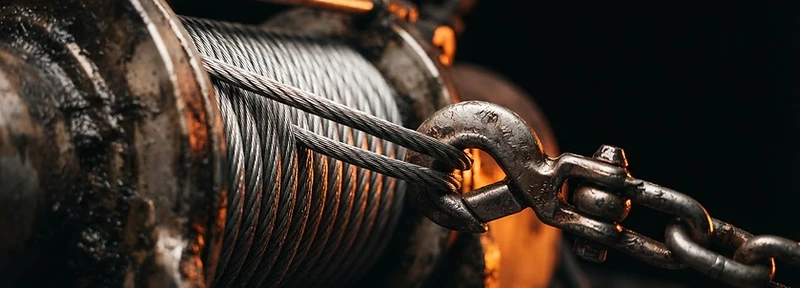 Heavy-duty tow truck winch cable and steel recovery hook