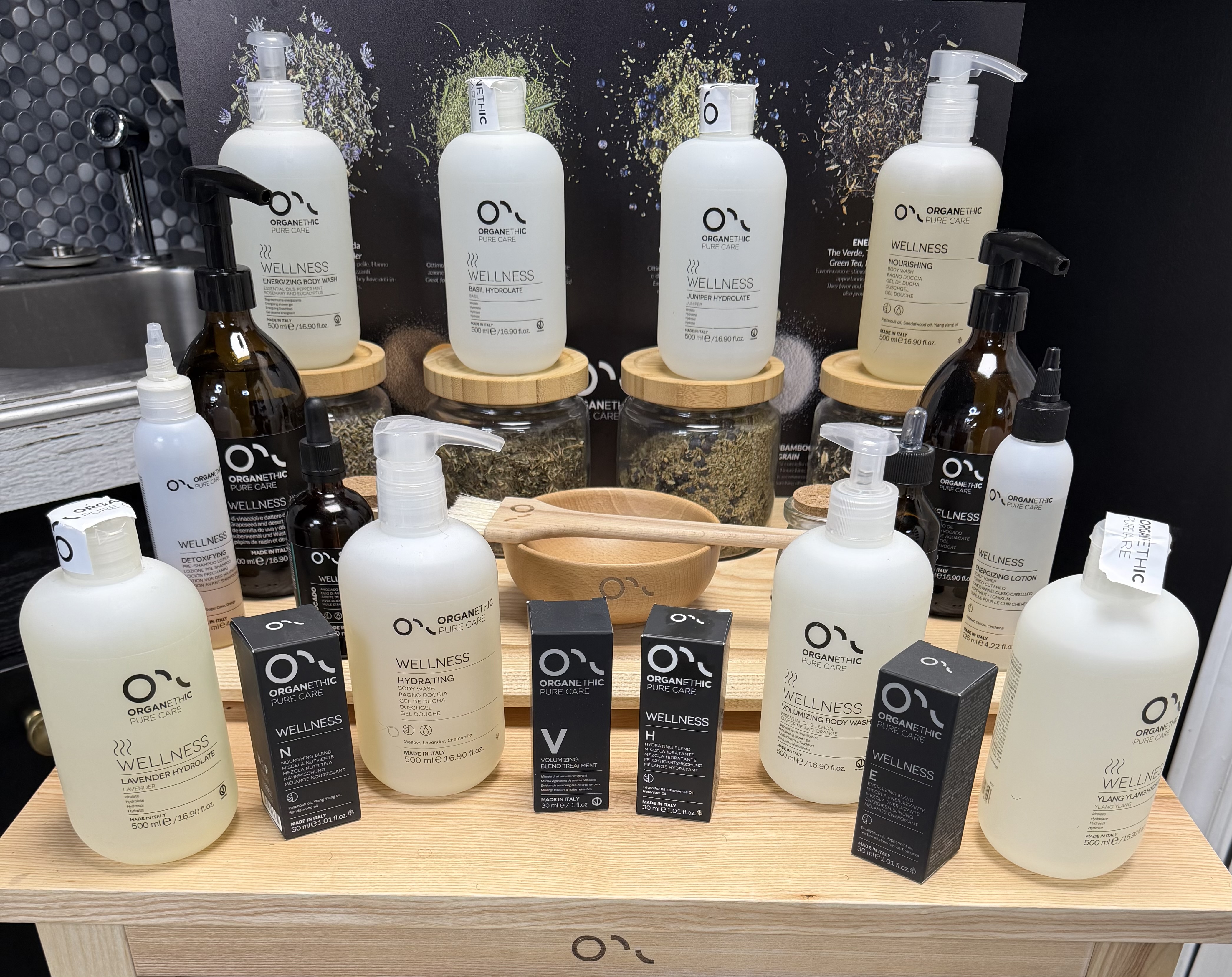 Organethic Pure Care wellness product display