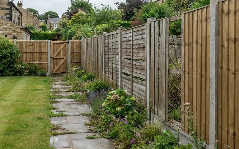 Fencing, Path & Planting — Wetherby — before
