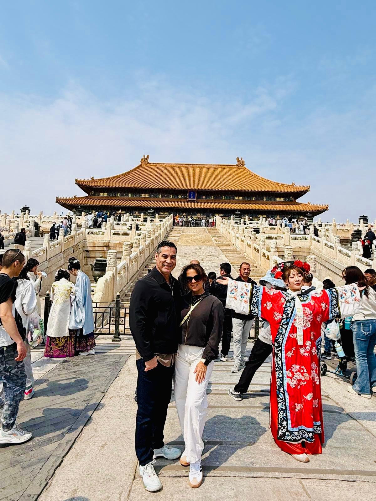 Golden Sunset travelers at the Forbidden City