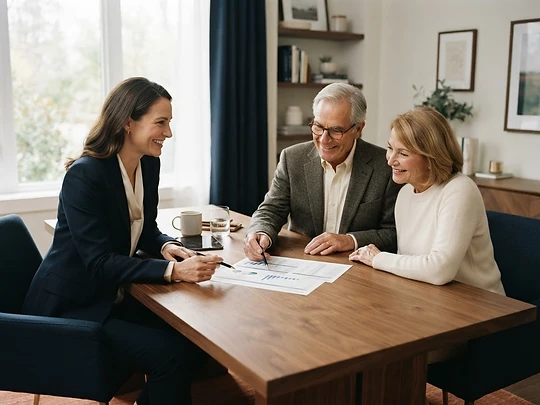 Advisor in a complimentary consultation with a couple
