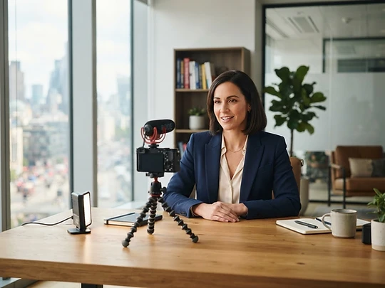 Advisor recording a personalized event video