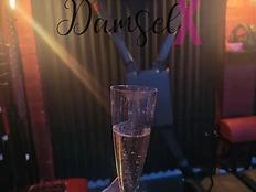 Champagne beside the St Andrews cross