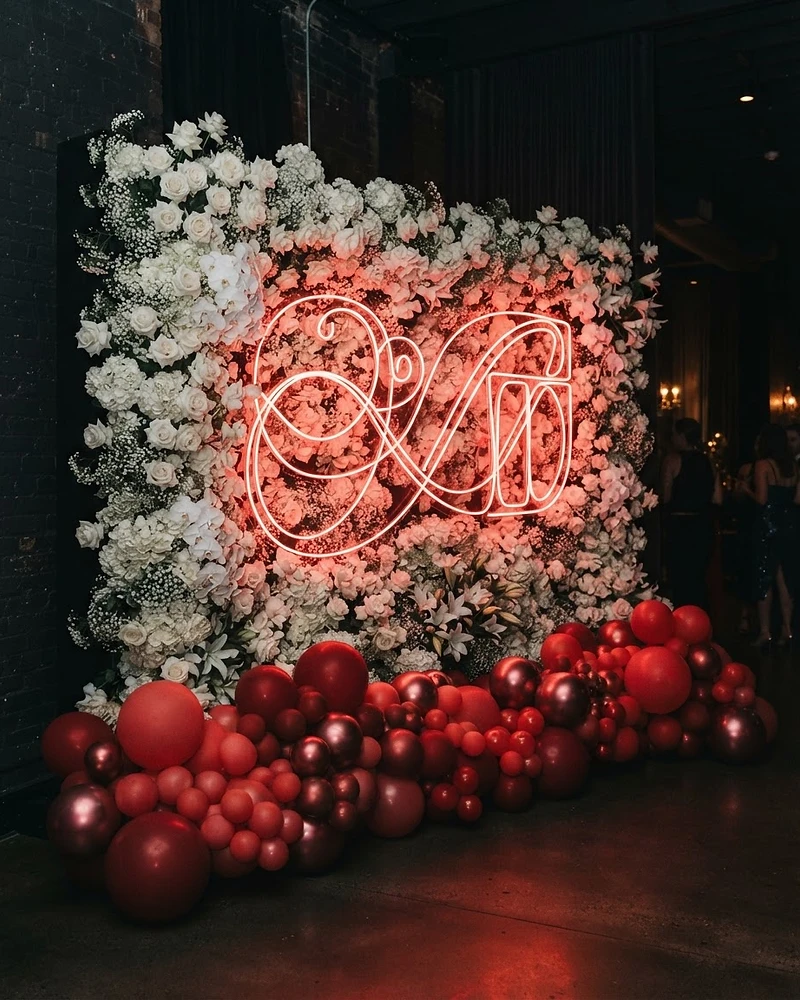 Backdrop fotografico con neon