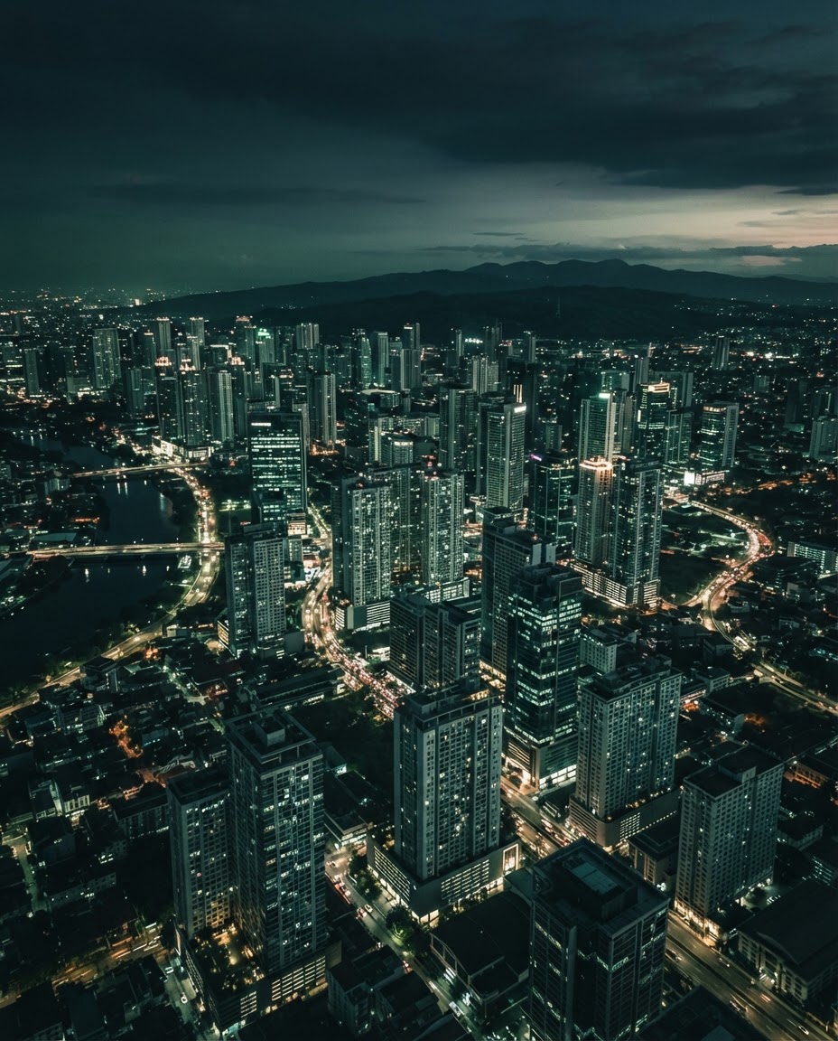 Manila skyline at dusk