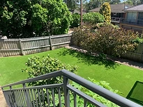 Finished lawn or landscaped outdoor space