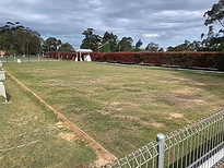 Outdoor space before lawn transformation