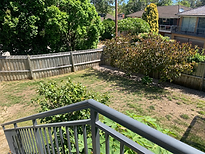 Outdoor space before lawn transformation