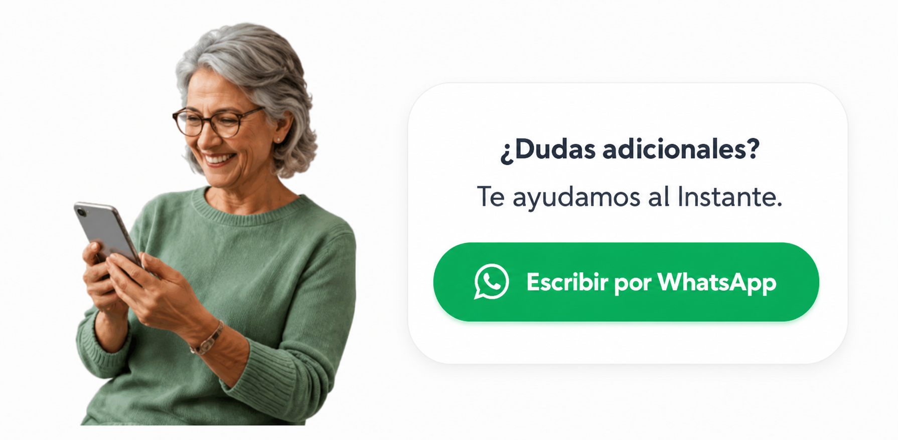 Adulta mayor usando su smartphone