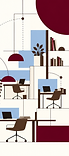 Illustration grand compte : plusieurs postes de travail en zones distinctes