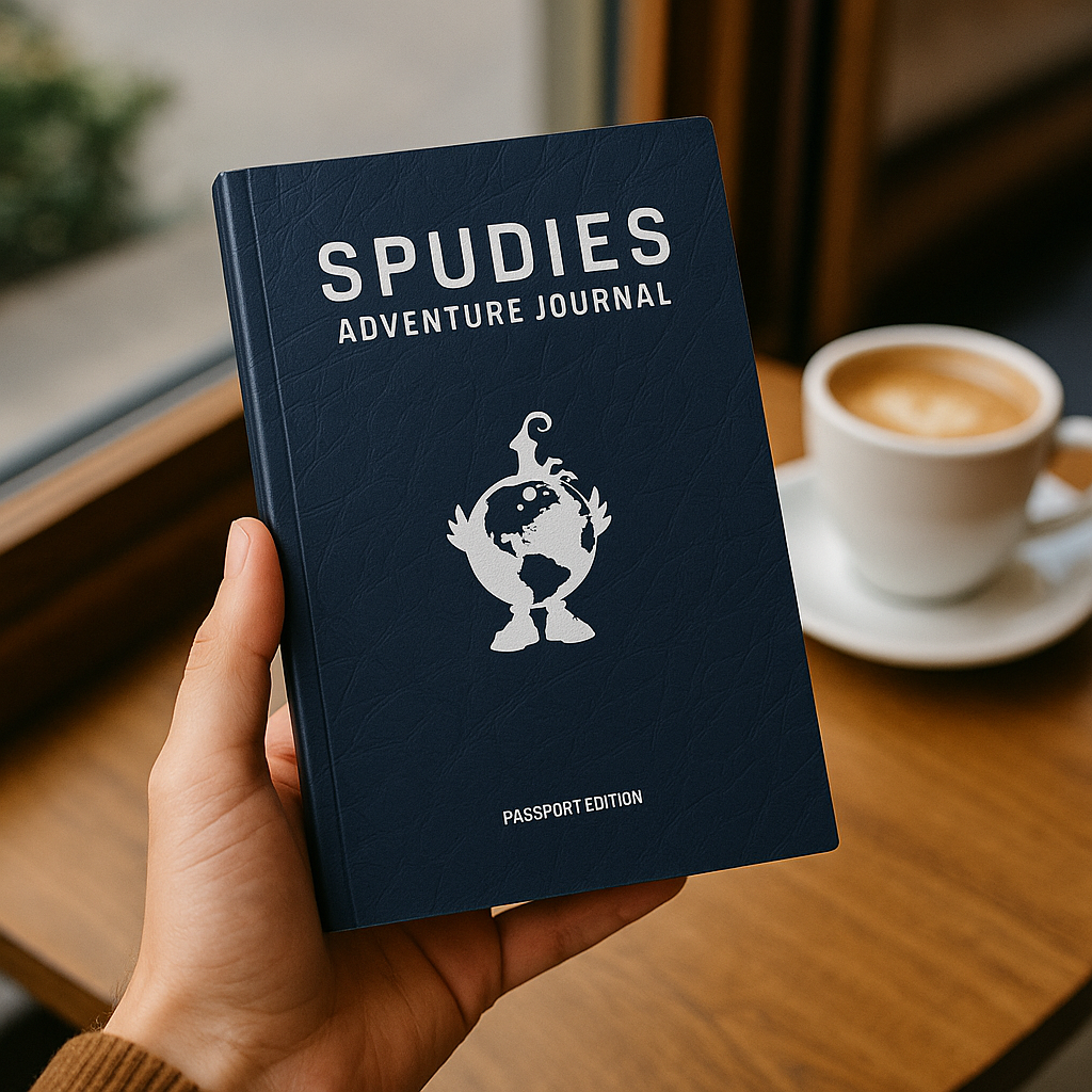 Front cover of the Spudies Adventure Journal & Passport