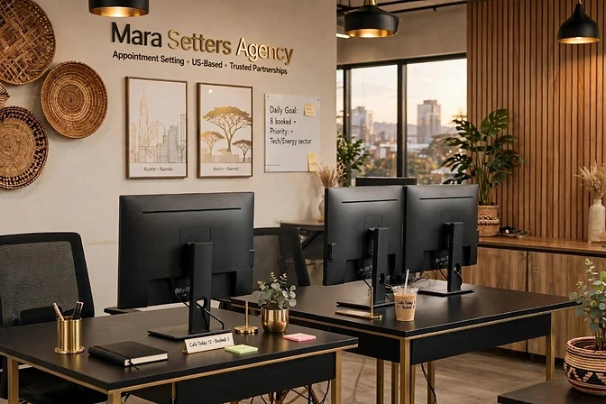 The MARA SETTERS AGENCY setting desk in Nairobi