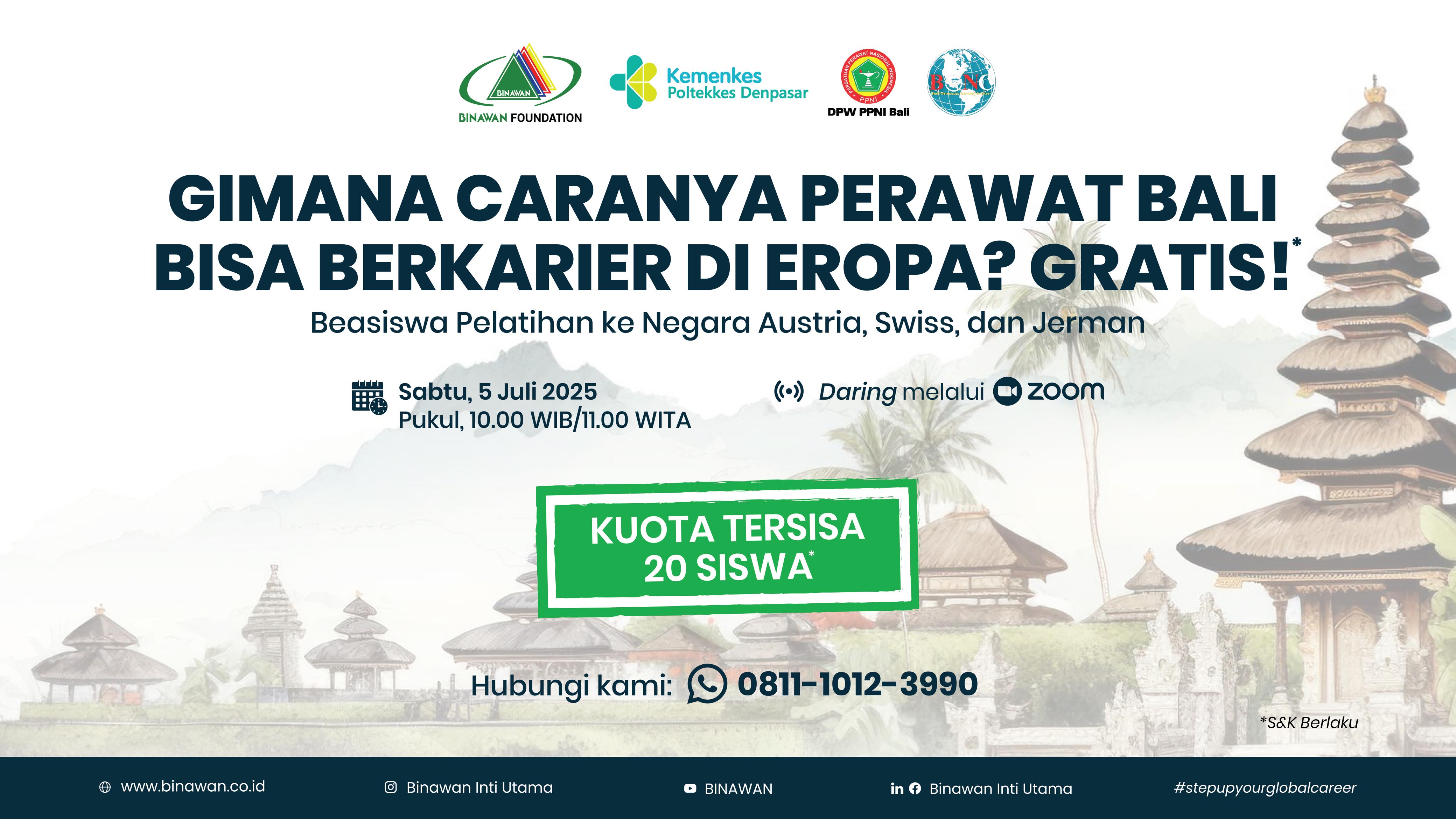 Foto Webinar: Cara Perawat Bali Berkariir di Eropa (GRATIS)