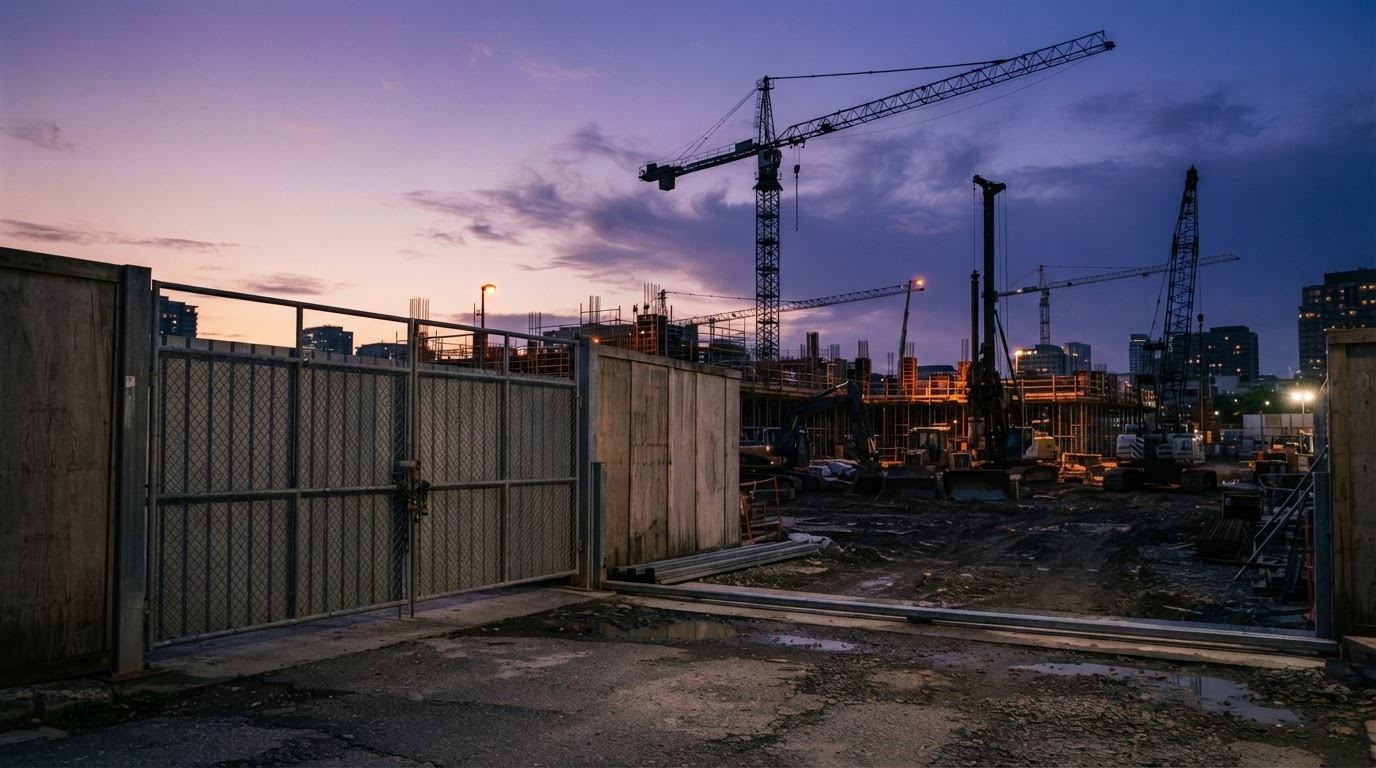 Illustrative construction gates scene