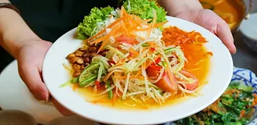 A fresh Thai salad being served at Asia Thai Restaurant