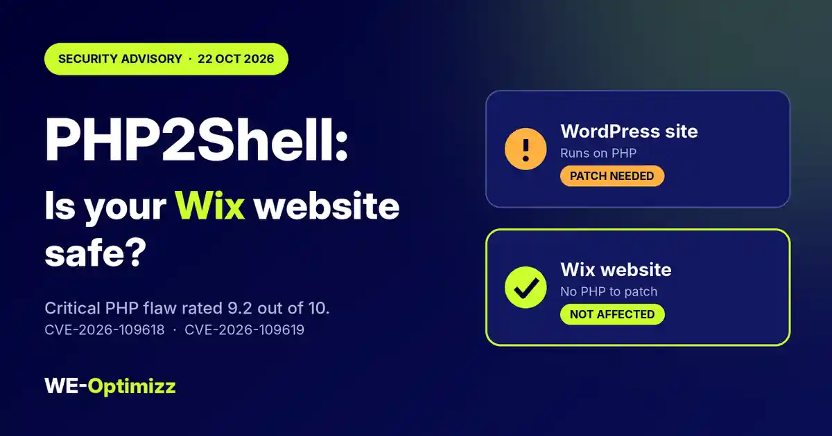 PHP2Shell: is your Wix website safe? A WordPress site needs a patch, a Wix website is not affected