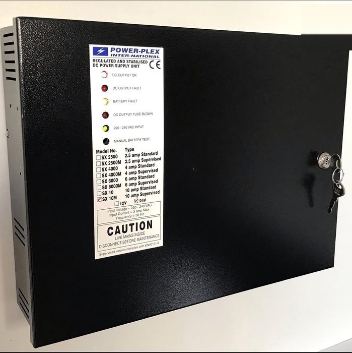 Power-Plex SX 10M monitored power supply unit, wall mounted