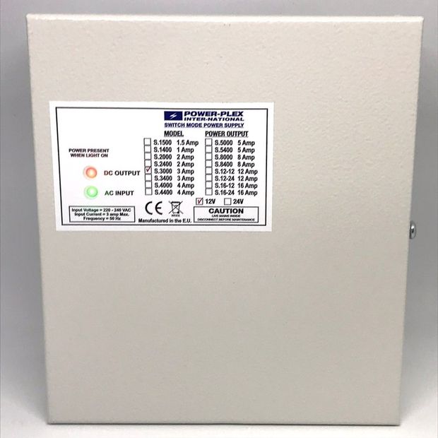 Power-Plex S.3000 12V boxed power supply unit, LEDs lit