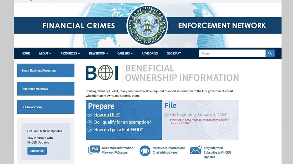 FinCEN Beneficial Ownership Information reporting