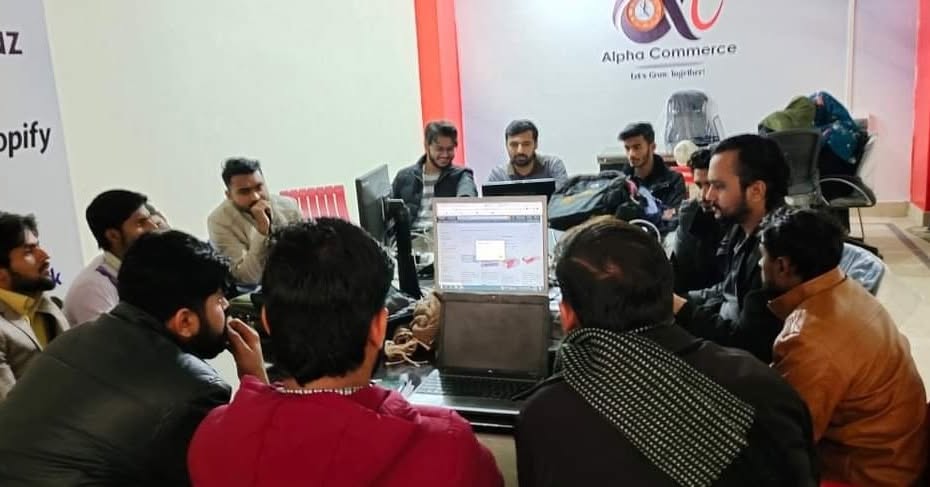Group meeting at Alpha Commerce office