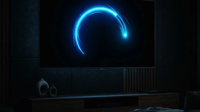 Television showing an abstract countdown arc, illustrating what an IPTV free trial should prove