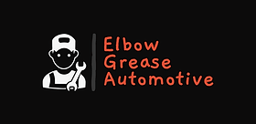 Elbow Grease Automotive full logo: a mechanic mark beside the stacked name Elbow Grease Automotive