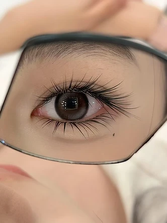 Lashes beauty work by SW Beauty — Classic lash set, seen in the mirror.