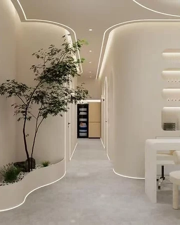 The corridor through the studio