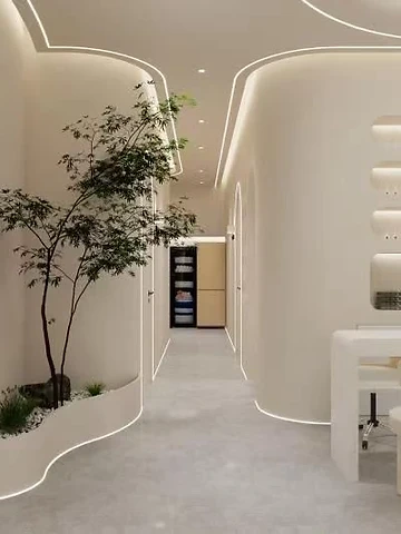 The corridor through the studio
