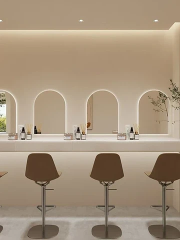 Mirror stations for brow and makeup