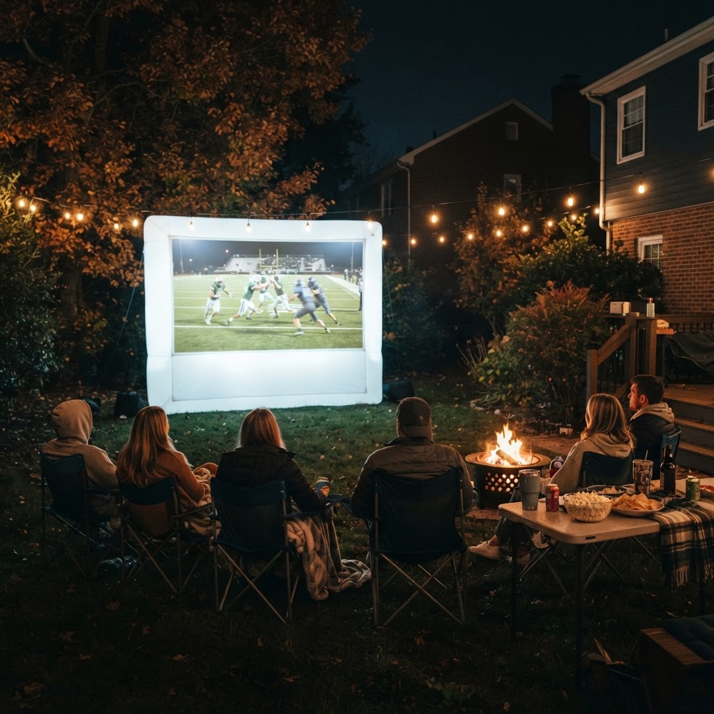 Sunday football on the big screen