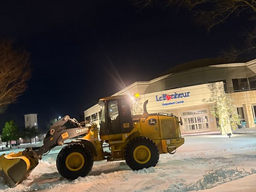 901 Lawnscape equipment on a commercial snow and ice response job