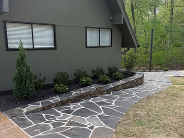 Flagstone Walkway & Planting Beds