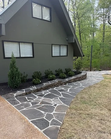 Flagstone Walkway & Planting Bed