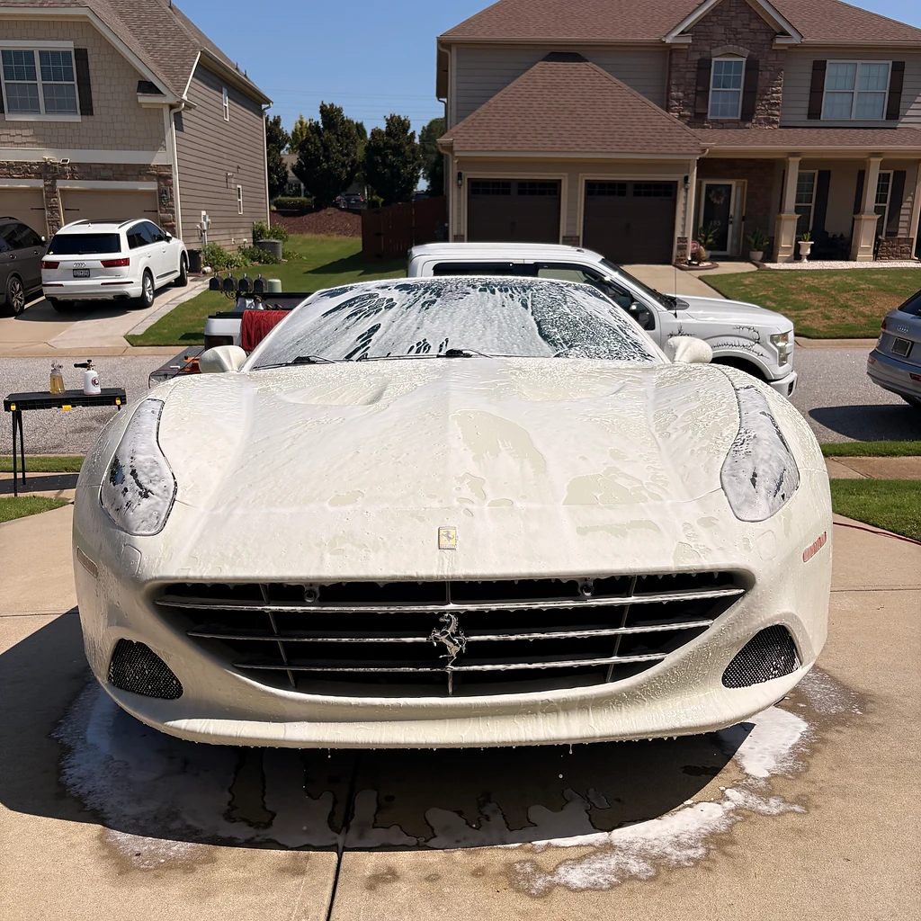 Glossy ceramic coated paintwork reflecting light