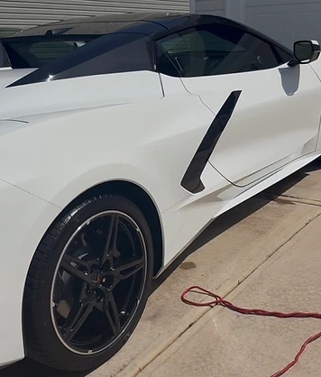Machine polishing paintwork during a paint correction