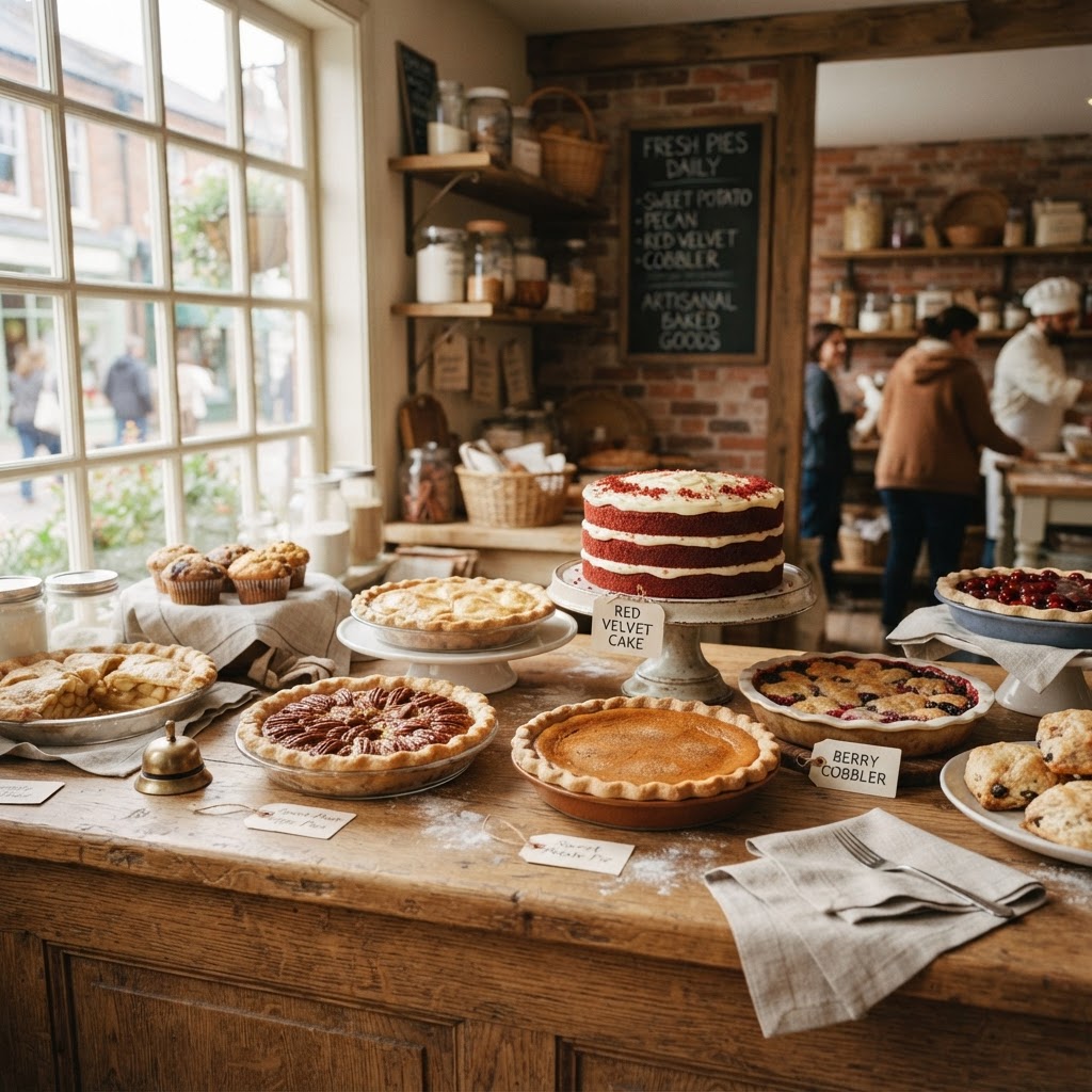 Freshly baked pies and cakes