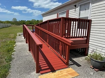 Ramp construction as part of a broader exterior project by Home Res-Q