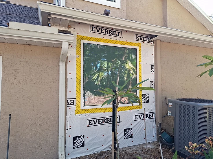 Exterior framed opening during a structural expansion by Home Res-Q