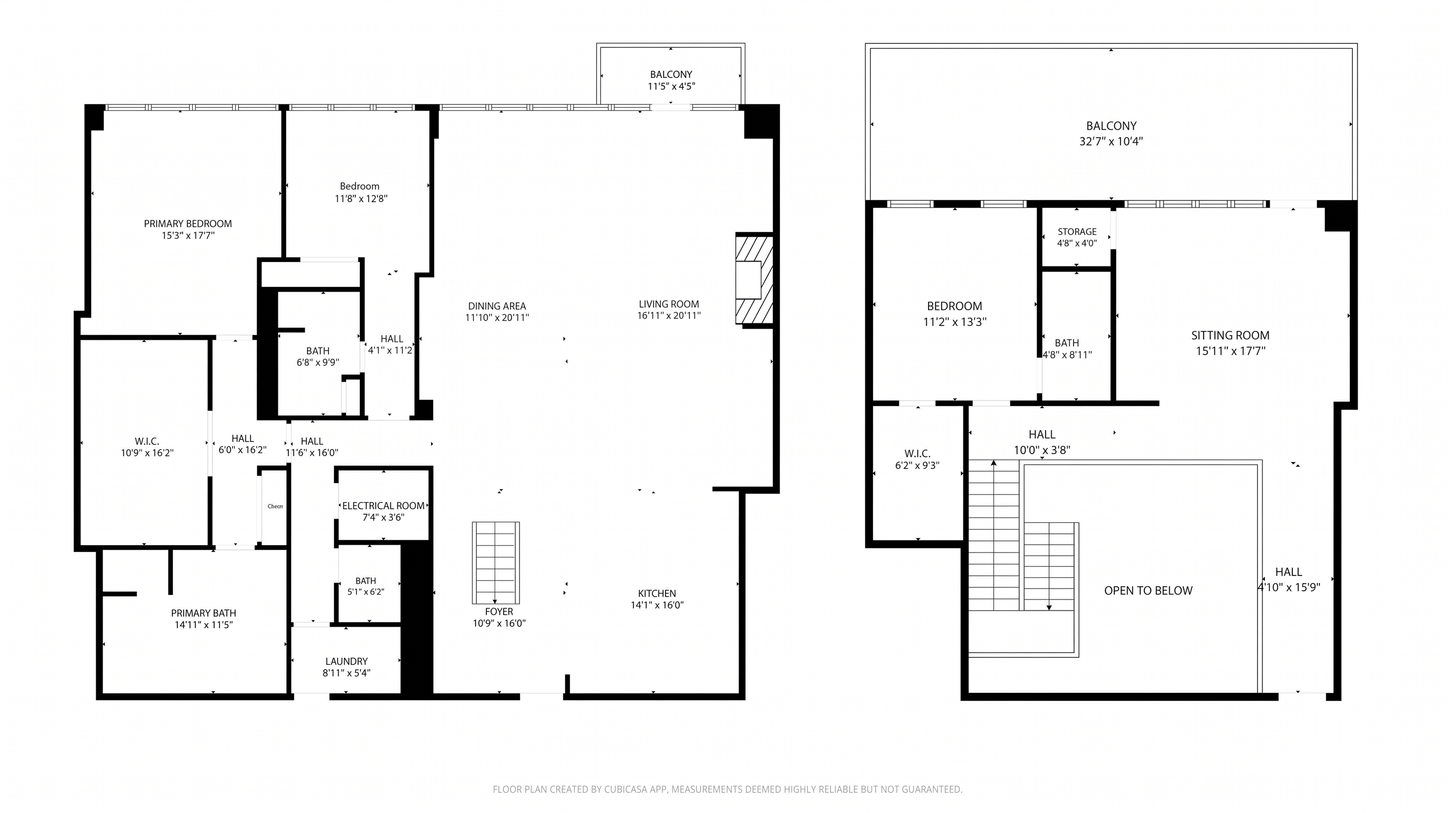 Floor plan of 111 S Peoria Street PH03 across two levels